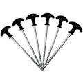 Miniatyrbilde 1 av 5: Rustfrie teltplugger, skruplugger for camping, teltplugger for hardt underlag og markiseplugger, for Bivvy-telt, for hage, camping, reise, utendørs