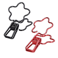 Miniatyrbillede 3 af 8: 100 stk. Binder Clips Sort Rød Sød Tegneserie Blomst Form Metal Hullet Lang Hale Clips Kontor Papir Klemmer