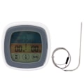 Miniatyrbild 1 av 8: Matlagnings termometer med pekskärm, digital kökstimer, fältgrilltermometer, grå med vit mittram