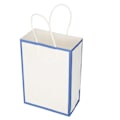 Miniatyrbillede 7 af 8: 10 stk. Shopping Gavepose i Kraftpapir med Hvid+Blå Kant