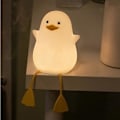 Miniatyrbillede 1 af 5: Sød Andenatlampe med 2-trins dæmpning og timer, USB genopladelig silikone lampe til børn, mobiltelefonholder
