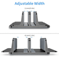 Miniatyrbillede 2 af 5: Dobbelt Vertikal Laptop Stand, Aluminium Legering Holder Grå