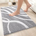 Miniatyrbilde 1 av 5: Sklisikker Mikrofiber Badematte 40 x 60 cm, Absorberende og Myk Baderomsmatte, Maskinvaskbar Gulvmatte for Baderom - Lys Grå