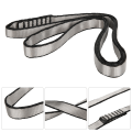 Miniatyrbillede 4 af 8: 22KN / 4840 lb 16 mm polyester klippeklatrebælte slynge til bjergbestigning rappellering Vandreture Emergency Grey