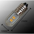 Miniatyrbillede 4 af 5: 2-pak 6V E10 LED-pærer med 2835 skruefatning 4 SMD-chips Gul opgradering til forlygte lommelygte