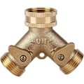 Miniatyrbilde 1 av 5: 3/4 Kran Kobling Y Formet Kran Kobling Slangekran Adapter 2 Veis Messing Slange Adapter Svanehals Hageslange Ventil Kobling for Utendørs Hagevanning