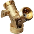 Miniatyrbillede 2 af 5: 3/4\" Hane Y Splitter, Messing Manifold Havehane Y Ventil 2 Vejs Messinghane Haveslange Splitter To Vejs Slangekobling