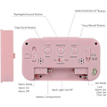 Miniatyrbild 4 av 5: Rosa digital väckarklocka med 4,5 tums LCD-skärm och batteribackup