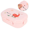 Miniatyrbillede 8 af 8: Isoleret madkasse lækagesikker rustfrit stål Bento-boks japansk madbørnebeholder (Pink )