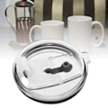 Miniatyrbild 5 av 8: Muggtätning Transparent lock för stänkning läckagesäker säker praktisk isoleringskopp lock för kontor resor 30oz inre 92mm/3.6in yttre 100mm/3.9in