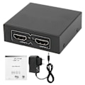 Miniatyrbild 1 av 8: HDMI Splitter High Definition Video Switcher 1 In 2 Out 100‑240V Connect Audio ReceivingEU