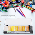 Miniatyrbilde 7 av 8: 8-farget fast akvarellpigment bærbar maling maling sett kunst tegnemateriell metallisk farge