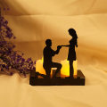 Miniatyrbillede 2 af 8: Jern lysestage romantisk par lys statue gaver til par til bryllupsdag