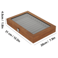 Miniatyrbild 3 av 6: Trä Reservoarpenna Display Case Organizer Valnöt Trä Förvaring Presentförpackning för 12 pennor Display