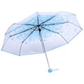 Miniatyrbillede 1 af 3: 1 PC Transparent Folde Paraply Moderigtigt Prinsesse Paraply Cherry Blossom # Blå