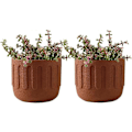Miniatyrbilde 1 av 5: Passende keramisk blomsterpotte - For innendørs bruk - Matt tekstur - For sukkulenter - Liten blomsterpotte