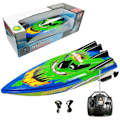 Miniatyrbilde 1 av 6: RC-båt - Fjernstyrt racerbåt for bassenger og innsjøer - Mini Speed Boat-leker - Utendørs eventyr - Elektrisk båtleker for barn