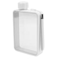 Miniatyrbild 2 av 8: Platt vattenflaska plast läckagesäker transparent fyrkantig bärbar A5 papper vattenflaska 380ml vit