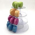 Miniatyrbillede 1 af 5: 4-lags Klar Rund Macaron Display Stand til Bryllup, Fødselsdag, Macarons, Desserter, Kager