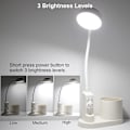 Miniatyrbilde 3 av 5: Bordlampe for barn, bordlampe for studier med penneholder, automatisk