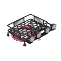 Pikkukuva 3 / 8: Pienikokoinen kattoteline -matkatavarateline LED-valolla pyöreälle SCX10 1/10 RC -autolle (4 valkoista)