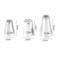 Miniatyrbilde 3 av 5: 3 stk Rustfritt Stål Gras Icing Dyser for Kakedekorering Konditortips DIY Baking Verktøy