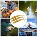 Miniatyrbild 8 av 8: AR36 3PCS T Tail Soft Worm Artificiellt bete 140mm 17g Lures Fiskeredskap Tillbehör Guld