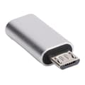 Pikkukuva 5 / 8: TypeC-sovitinmuunnin Naaras Micro Uros Matkapuhelimen Datalinja USB-lataus (Hopea)