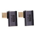 Miniatyrbillede 8 af 8: 2 stk Type C han til hun retvinklet stik 40Gbps 90 graders USB C adapter til transmissionsopladning