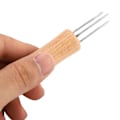 Miniatyrbillede 8 af 8: 4 stk. grillspyd i rustfrit stål med træhåndtag til grill, kød, frugt og majsholdere