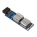 Miniatyrbillede 5 af 5: Bundkort 9-pin hun-header til at udvide to USB2.0 A hun-interfaces