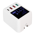 Miniatyrbild 7 av 8: USB-väggladdare 4 portar QC3.0 PD20W LCD-display Snabbladdning USB C Reseladdare 100‑240V EU-kontakt
