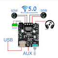 Miniatyrbillede 3 af 5: 2X50W Bluetooth 5.0 Effektforstærker Klasse D Audio 10W-200W HiFi