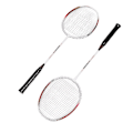 Miniatyrbild 4 av 8: REGAIL Badminton Racket Par 2 Aluminiumlegering Lätt Bärbar Badminton Rackets för Inomhus Utomhus Röd