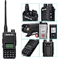 Miniatyrbild 3 av 5: RT85 Svart Dual Band Walkie Talkie 1 st, Långdistans Ham Radio, 2m/70cm Portabel Transceiver med FM-radio, VOX, DTMF, LED för Amatörradio, Utomhusäventyr