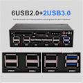 Miniatyrbillede 2 af 5: 5,25 tommer medie-dashboard med USB 2.0/3.0 til stationære computere