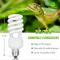 Miniatyrbillede 2 af 5: UVA UVB 10.0 Reptilpære, 26W Dobbeltvirkende UV-lyspære, Kompakt Fluorescerende Lampe, Egnet til Ørkenreptiler