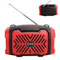 Miniatyrbillede 6 af 8: D10 Bluetooth V5.0 trådløs højttaler USB mikrohøjttaler med lysrem understøtter FM rød