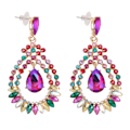Miniatyrbilde 1 av 8: Vanndråpe Rhinestone Hengeøredobber Elegant Legering Glitrende Rhinestone Dangle Øredobber for Bryllup Midten KC Gull