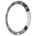 Miniatyrbild 4 av 8: Keramisk watch Insert Armbandsur Bezel Insert Loop Ring Ersättningsdelar (svart+guld)