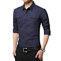 Pikkukuva 2 / 3: Tyylikäs puuvillainen miesten slim fit -paita XS sininen
