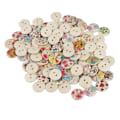 Miniatyrbilde 2 av 8: 100 stk 0,6 tommer blandede trykte treknapper DIY håndverksknapper Dekorative runde knapper for sying Håndverk Loggfarge Blomster 100 stk 0,6 tommer