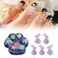 Miniatyrbillede 7 af 7: Katteklo Magnetisk Negleholder Glødende Manicure Praksis Træningsdisplay Stativ Krystalholdere Legering Falske Neglespids Salon DIY Manicure Værktøjer