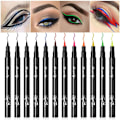 Pikkukuva 1 / 7: 12 väriä Matte Nestemäiset Eyeliner Set Värilliset Eyeliner Pens Pitkäkestoiset Vedenpitävät Tahrankestävät Nestemäiset Eyeliner Kynät