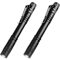 Miniatyrbillede 1 af 5: 2 STK Høj Lumens LED Lommelygte, Mini Penneformet Bærbar Lommelygte, Mini Lomme Pen Lommelygte Lampe til Camping, Vandring, Nødsituationer og Udendørs Brug (Batt