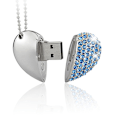 Pikkukuva 1 / 5: Sydämenmuotoinen Diamond USB muistitikku (sininen 32 Gt), Advanced Heart Diamond High Speed ​​​​USB 3.0 Flash Data Storage Stick