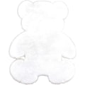 Miniatyrbilde 1 av 5: KRIPINC Fluffy Teppe, Mykt Bjørneformet Fuskepels Teppe, Sklisikkert Dekorativt Saueskinnsteppe for Stue, Soverom, Ved Sengen (Hvit)