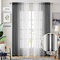 Miniatyrbilde 1 av 5: 2025 Nye Sorte Ombre Faux Lin Sengetepper for Soverom Stue Stanglomme, 2 Tone Reversibel Gradient Voile Semi Vindusgardiner, Personvern og L