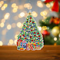 Miniatyrbild 2 av 5: DIY Konstgjord Julgran med LED-lampor, Julgransprydnader Diamantmålning, Juldekorationslampor, Jultomte, Älg, Jul St