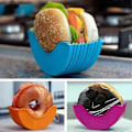 Miniatyrbild 2 av 2: Hamburgerbröd Fixerad Låda Sandwich Burger Buddy Återanvändbar Hållare Röd